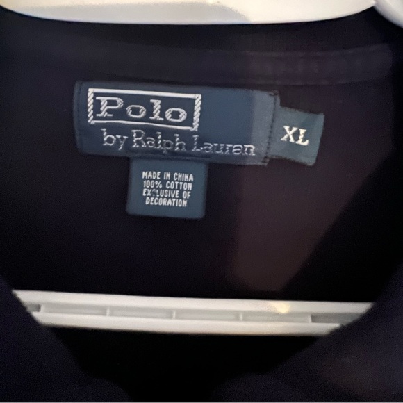 POLO RALPH LAUREN FULL ZIPPER SWEATER 100% cotton cardigan jacket navy size XL - Picture 6 of 12